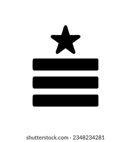 Badge icon solid black colour military vector army element and symbol perfect.