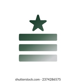 Badge icon solid gradient green white colour military vector army element and symbol perfect.