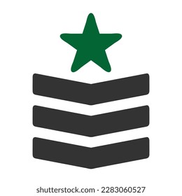 icono de insignia color verde sólido ilustración militar vector elemento de ejército y símbolo perfecto. Signo de icono de la colección moderna para la web.