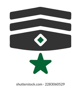 badge icon solid grey green colour military illustration vector army element and symbol perfect. Icon sign from modern collection for web.