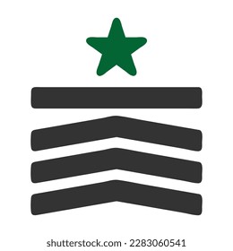 badge icon solid grey green colour military illustration vector army element and symbol perfect. Icon sign from modern collection for web.