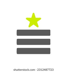 Badge icon solid grey vibrant green colour military vector army element and symbol perfect.