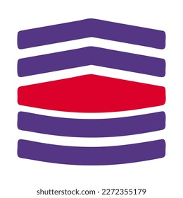 badge icon solid red purple style military illustration vector army element and symbol perfect. Icon sign from modern collection for web.