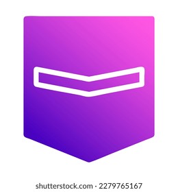 badge icon solid style gradient purple pink colour military illustration vector army element and symbol perfect. Icon sign from modern collection for web.