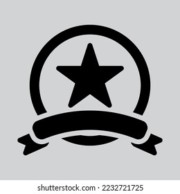 Badge icon in solid style, use for website mobile app presentation