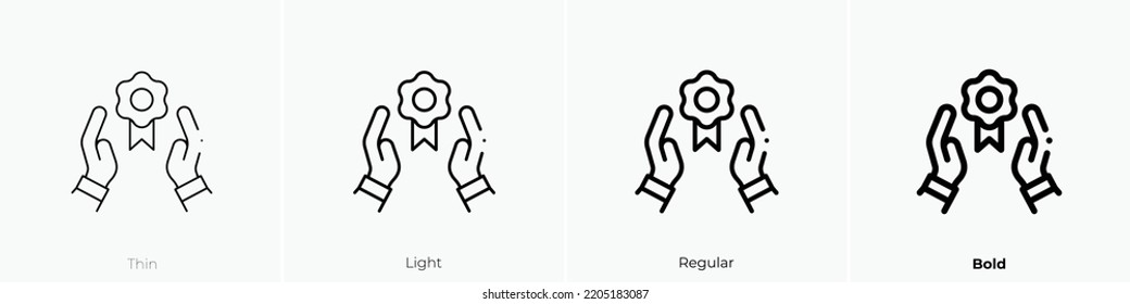 icono de insignia. Diseño delgado, ligero y audaz aislado en un fondo blanco