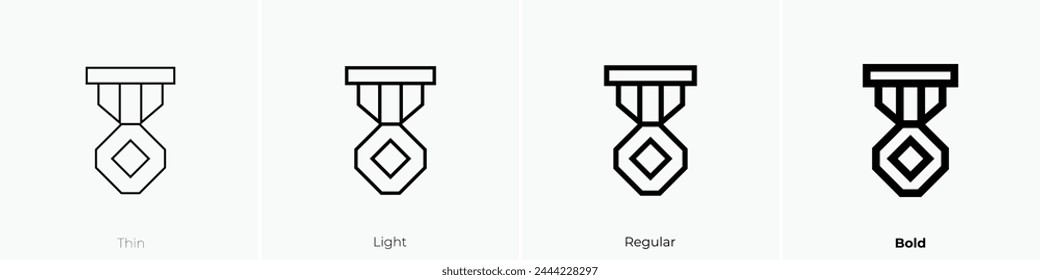 badge icon. Thin, Light Regular And Bold style design isolated on white background