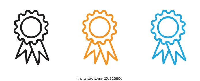 Conjunto de ilustración de línea delgada de icono de insignia