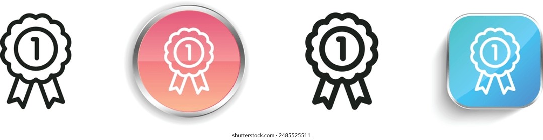 badge icon. Thin Linear, Regular and Button Style Design Isolated On White Background