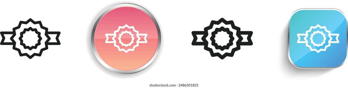 badge icon. Thin Linear, Regular and Button Style Design Isolated On White Background