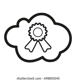Badge Icon in trendy outline isolated on grey background. Award symbol for your web site design, logo, app, UI. Vector illustration