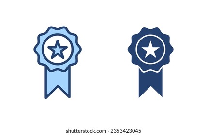 Vector de icono de insignia. Vector de icono de premios. Lograr signos y símbolos