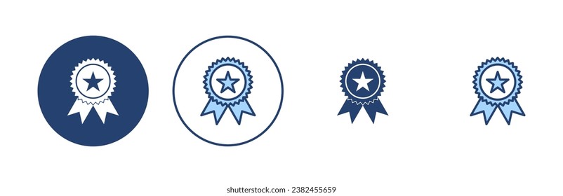 Vector de icono de insignia. Vector de icono de premios. Lograr signos y símbolos