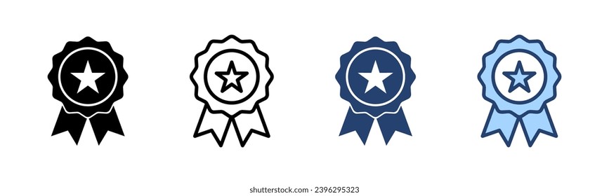 Vector de icono de insignia. Vector de icono de premios. Lograr signos y símbolos
