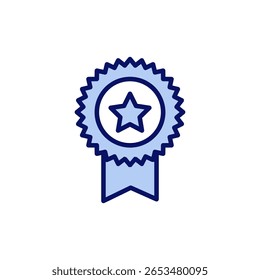 Vector de icono de insignia. Icono de premios Vector. Lograr signos y símbolos. Sello