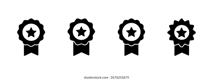 Vector de icono de insignia. Icono de premios Vector. Lograr signos y símbolos. Sello