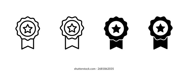 Vektorsymbol des Badges. Auszeichnungen Symbol Vektor. Schilder und Symbole erreichen. Stempel