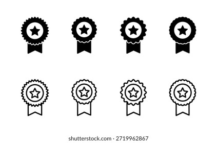Vektorsymbol des Badges. Auszeichnungen Symbol Vektor. Schilder und Symbole erreichen. Stempel