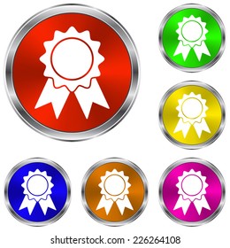 badge icon - vector glossy colourful buttons