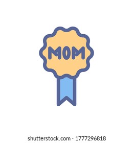 badge icon vector illustration filled outline style. mother's day icon set.