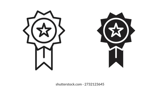 Badge-Symbol. Vektorgrafik, flach und Strich
