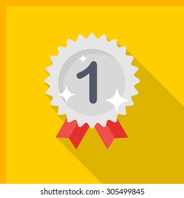 Badge icon, vector illustration. Flat design style with long shadow,eps10
