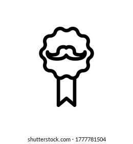 badge icon vector illustration outline style. father's day icon set.