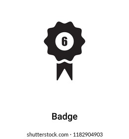 Badge icon vector isolated on white background, logo concept of Badge sign on transparent background, filled black symbol