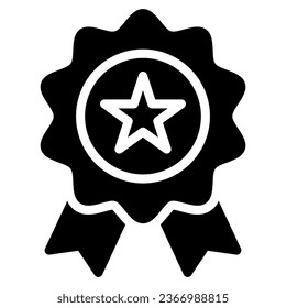 Badge icon vector. Simple icon in solid style, suitable for graphic design, website and mobile app