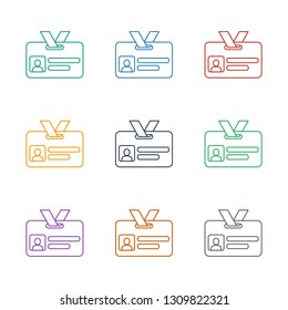 badge icon white background. Editable line badge icon from office. Trendy badge icon for web and mobile.