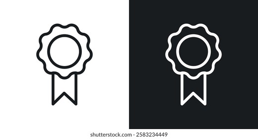 Badge icons in black and white liner strokes for web design.