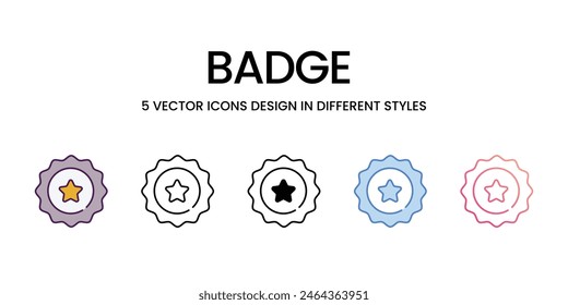 Plaketten-Icons unterschiedlichen Stils Vektorgrafik Stock Illustration