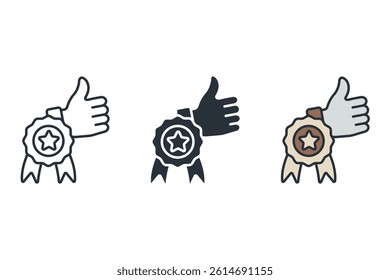 badge icons isolated on White Background. Flat style design
