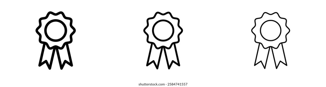 Badge icons in three different stroke lines