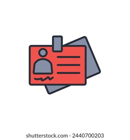 icono de identificador de insignia. vector.Trazo editable.signo de estilo lineal para uso en diseño web,logotipo.Ilustración de símbolo.