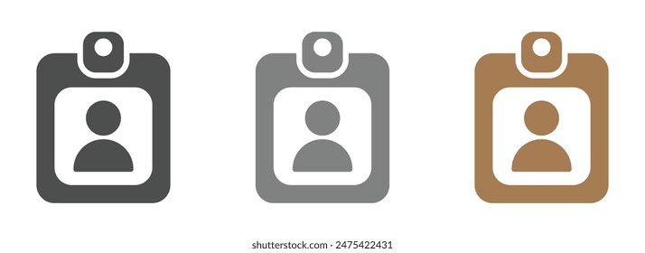 Badge ID vector icons. ID card vector designs