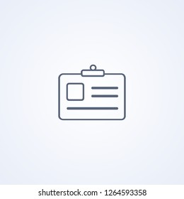Badge, Identification card, vector best gray line icon on white background , EPS 10