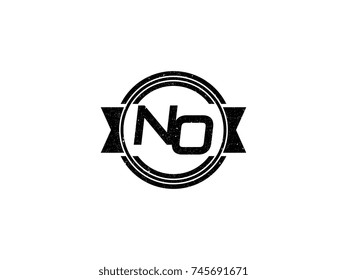Badge initial letter NO logo vintage black