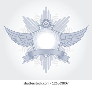 Badge insignia with grunge effect