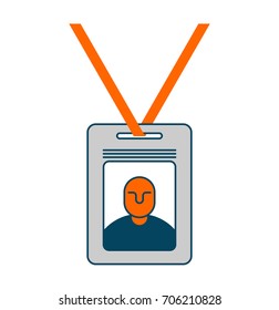 Badge isolated. pass an employee on white background. Office Accessory