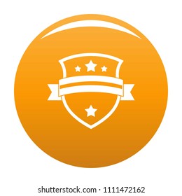 Badge knight icon. Simple illustration of badge knight vector icon for any design orange