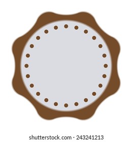 Badge or label blank template isolated on white background. Sticker design element. Vector illustration.
