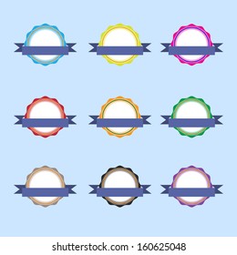 badge and Label icon set is painted with a beautiful ribbon