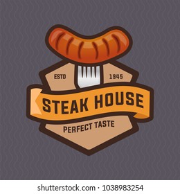 badge, label, logo, icons design templates for Sausage, Hotdog, Barbecue, Restaurant Logo