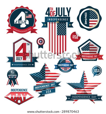 Badge and label set, independence day, vector illustration
