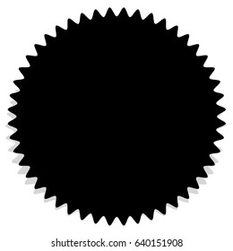 Badge, label silhouette. blank black badge with zigzag edge