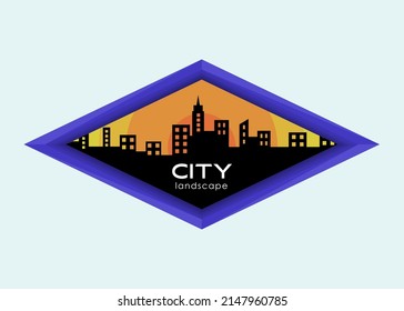 Badge, label or stamp with Chicago skyline, vector illustration , Detroit Michigan Skyline Logo. Adventure Landscape Design. Vector Illustration Cut File.