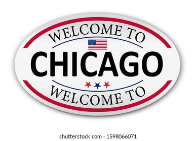 Badge, label or stamp with Chicago, vector illustration