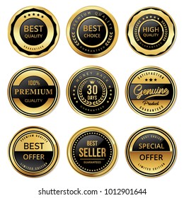 badge and labels quality product