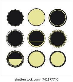 Badge Labels Round Shapes Vector Set Stock Vector (Royalty Free) 741197740